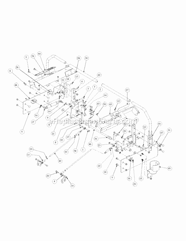 Control Assembly Diagram and Parts List for M54-HN 53CB5ETW750-24HP-OHV Cub Cadet Lawn Tractor